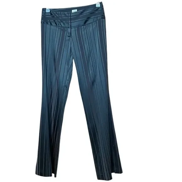 CACHE Pants Stripped Silky in Black Fabric From France Size Small Made in USA - Picture 3 of 9